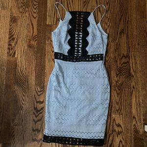 Women’s topshop blue tank top lace dress NWT